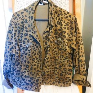 Leopard Print Denim Jacket